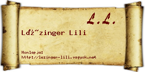 Lézinger Lili névjegykártya